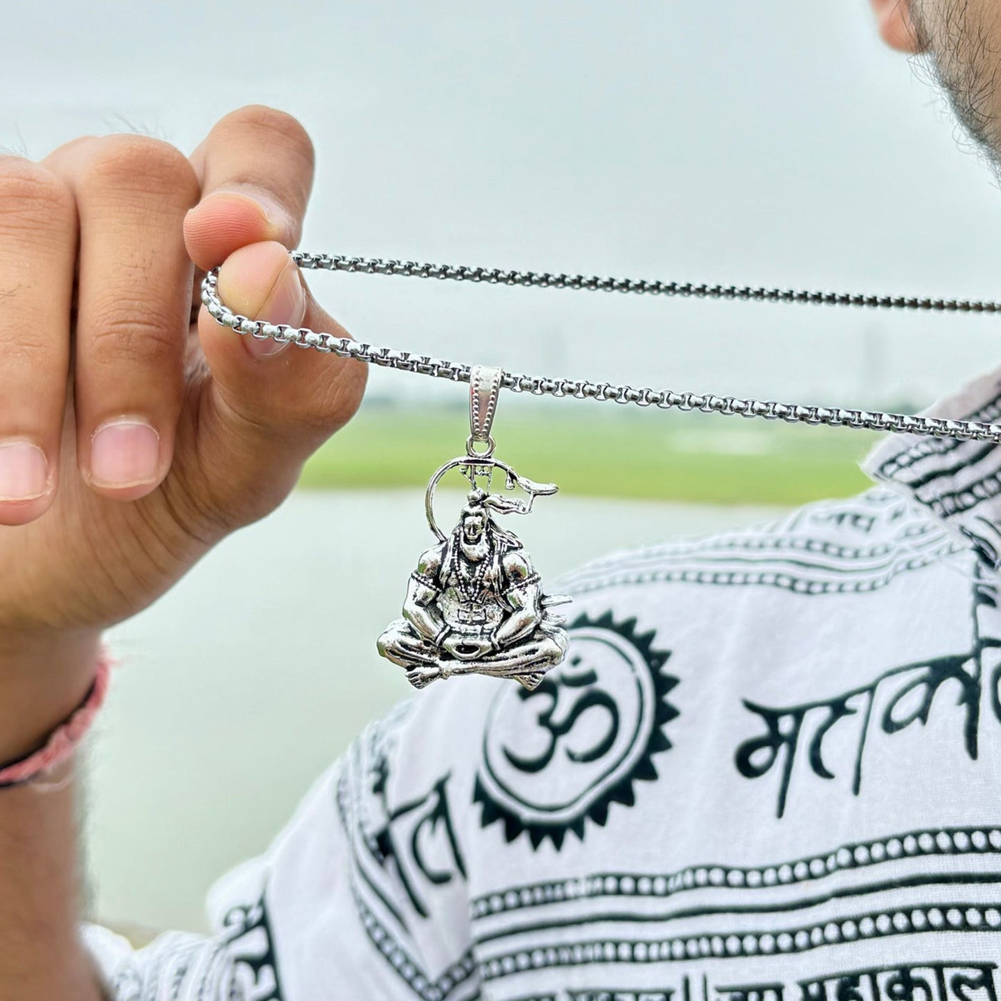 Hanuman Ji Pendant with Chain for Men And Women (1 Pc)