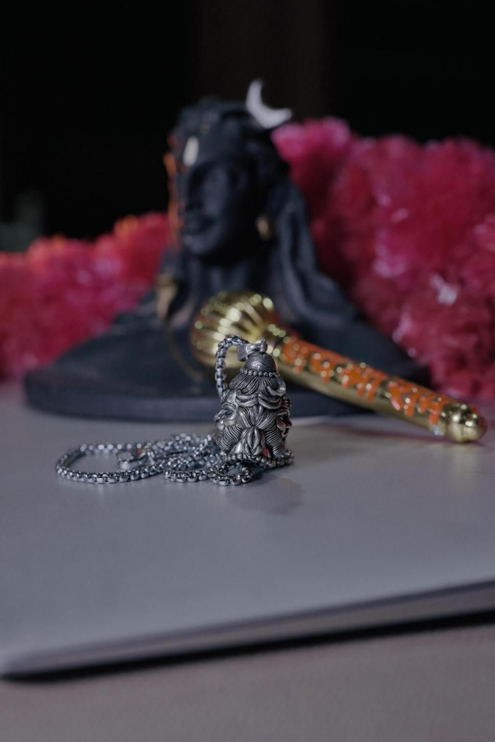 2 Face Pendent of Lord Hanuman and Shankar with Chain