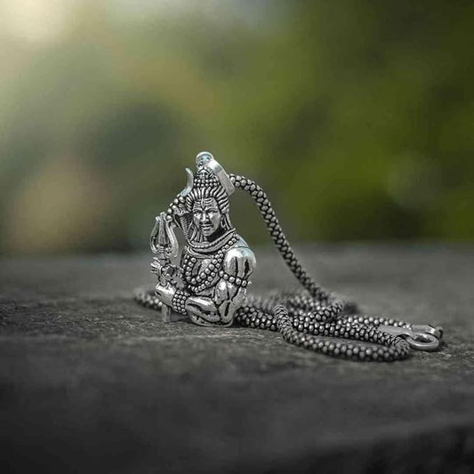 Lord Shiva With Trishul Pendant Chain